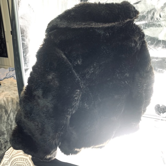 Vintage Monique Cropped Faux Fur Cape Coat Teddy Paris France XS/S - Picture 13 of 14